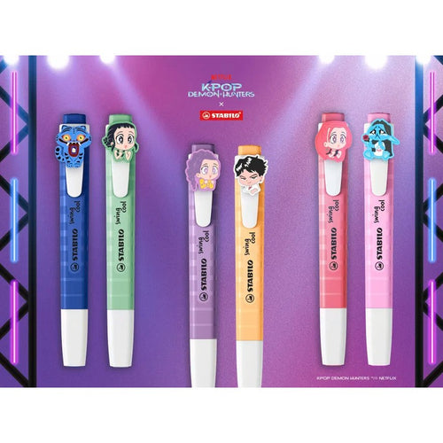 Textmarker STABILO swing cool KPop Demon Hunters 3er Blister mit Design-Charms von Rumi, Mira und Zoey