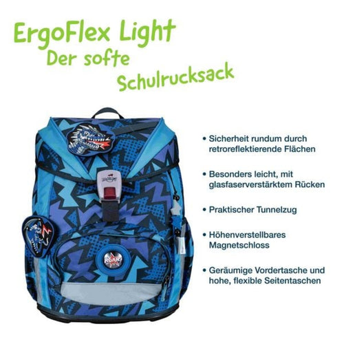 DerDieDas ErgoFlex Light Schulranzen-Set 5tlg. Dark Dragon