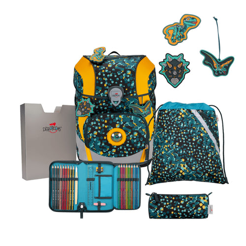 DerDieDas ErgoFlex Tiny Schulranzen-Set 5tlg. Dino Time 21 Liter
