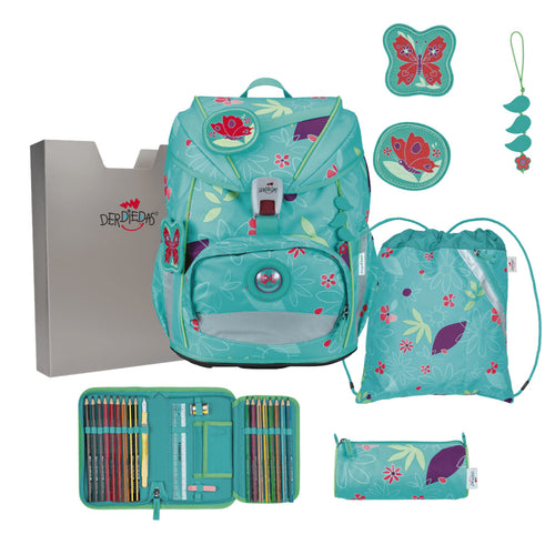 DerDieDas ErgoFlex Tiny Schulranzen-Set 5tlg. Butterfly Garden
