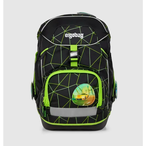 ergobag PACK Set Schulranzen-Set CyBär Race, 6-teilig schwarz grün 20 Liter