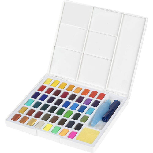 Aquarellfarben in Näpfchen 48er Etui