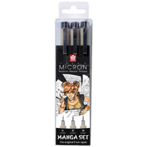 Royal Talens Sakura Mangaset Pigma Micron 3er Set schwarz
