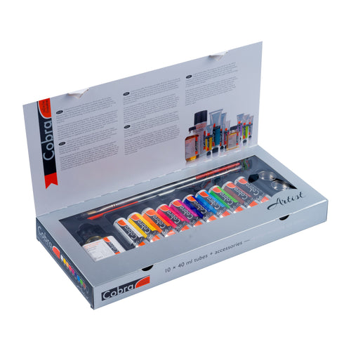 Cobra Artist Ölfarben Geschenkset 10 x 40 ml + Zubehör
