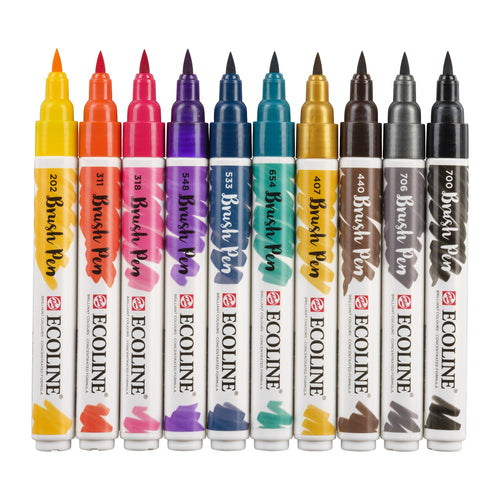 Royal Talens Ecoline Brush Pen Dunkeltönen-Set 10 Farben