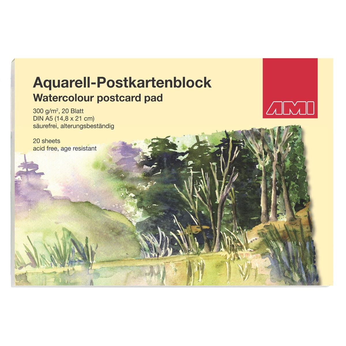 Aquarell-Postkartenblock A5 300g 20Blatt
