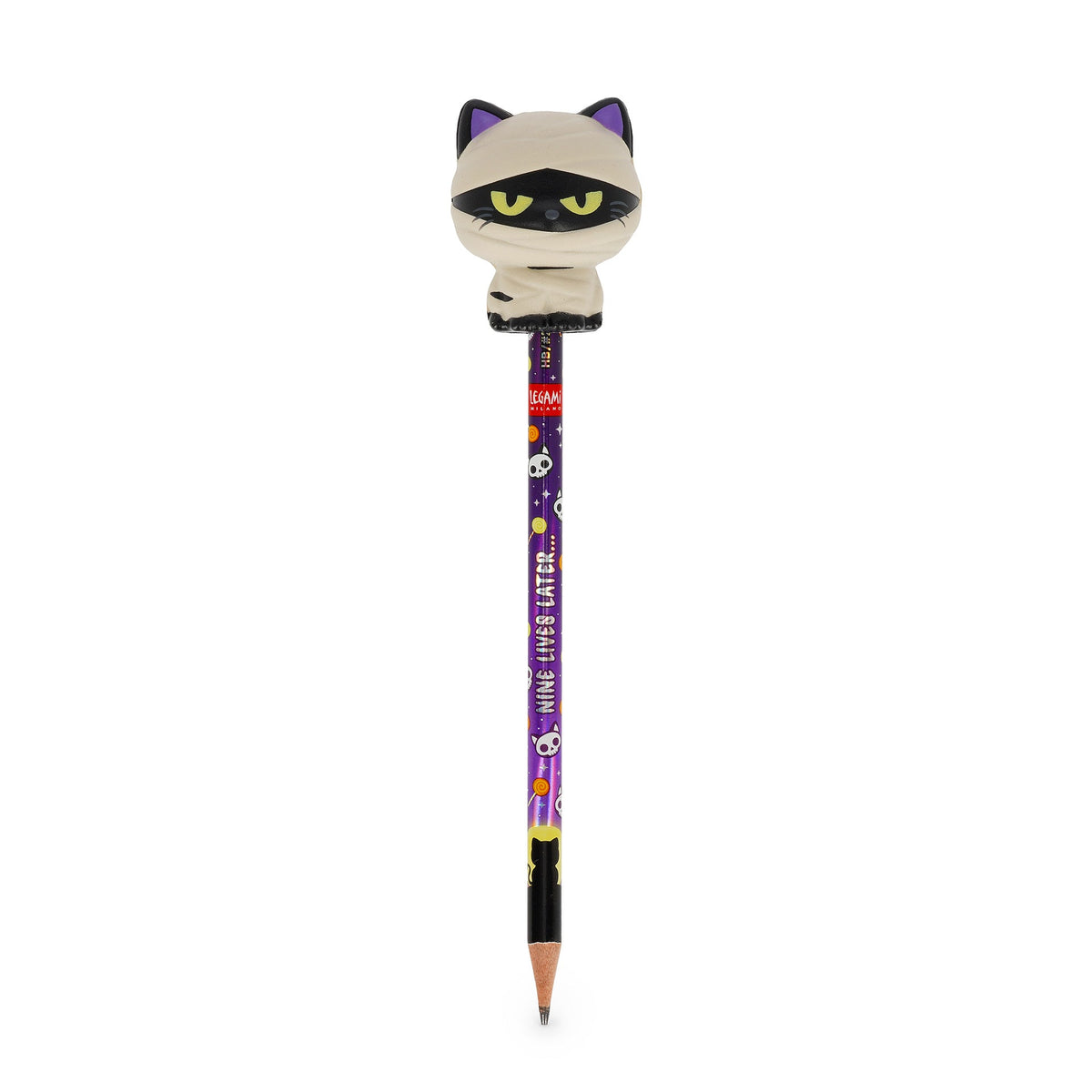 Halloween-Anti-Stress-Bleistift Mummy Cat „Nine Lives Later“ - Squeezies