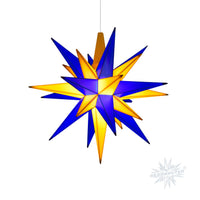Herrnhuter Stern A1e blau/gelb, ca. 13cm, Plastik, inkl. LED E10