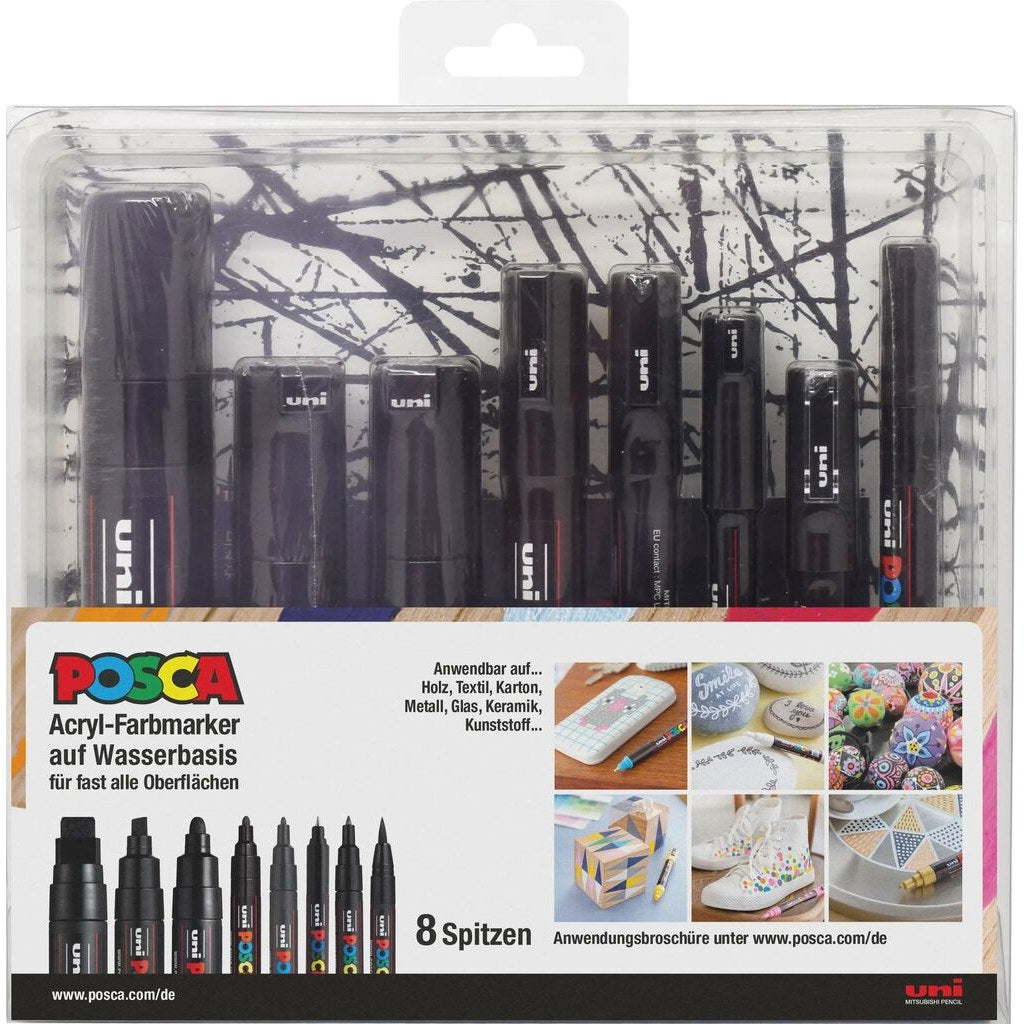 POSCA Spitzenset 8er schwarz