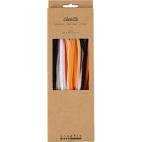 Pfeifenreiniger, Halloween Farben Schwarz, Weiß & Orange, L 30 cm, 25er Set.