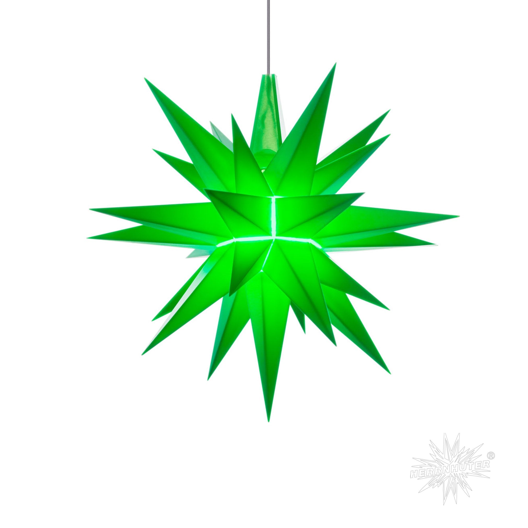 Herrnhuter Stern A1e grün, ca. 13cm, Plastik, inkl. LED E10