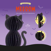 Halloween-Deko im Wabendesign - Meeoow