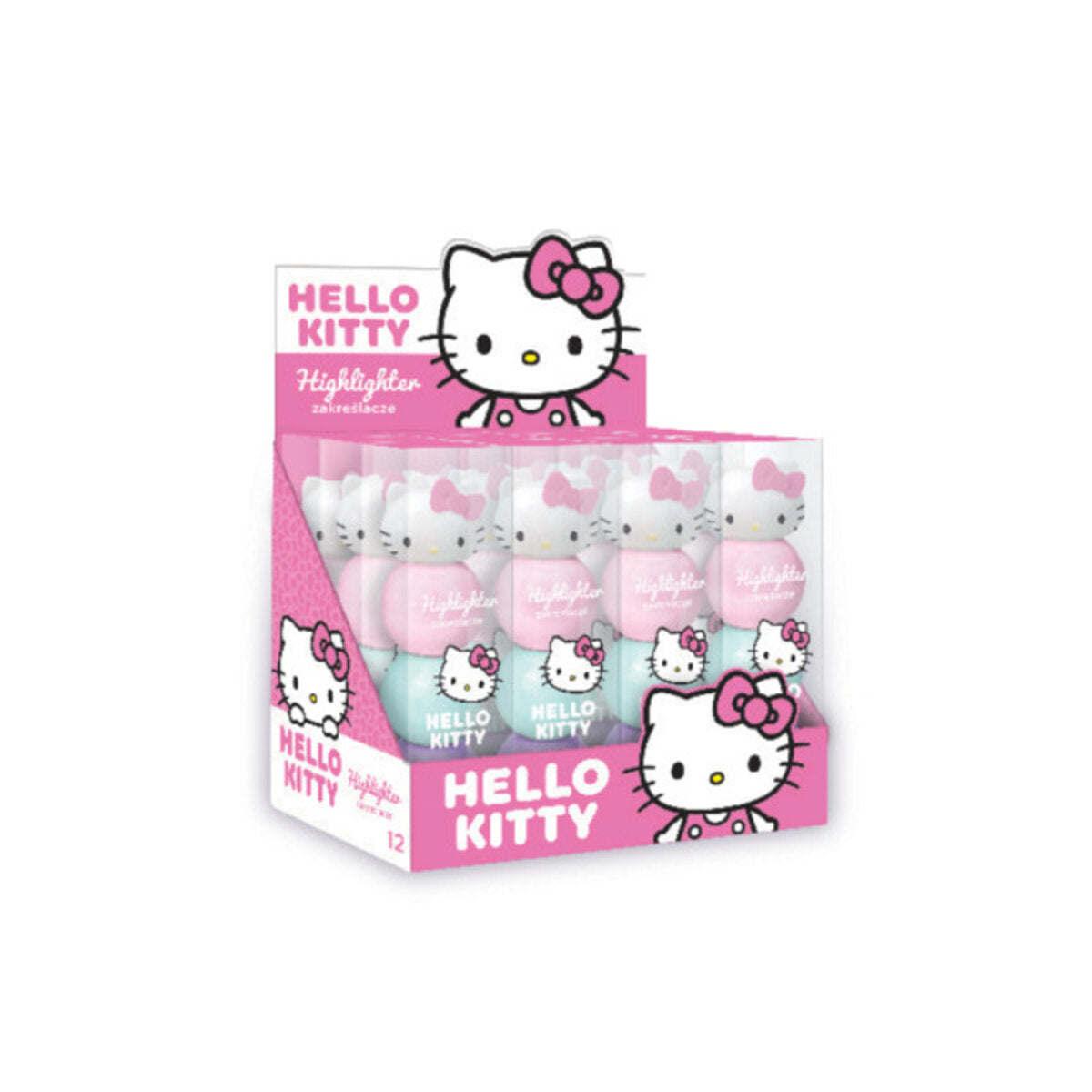 Textmarker Bullet 3 Farben, Hello Kitty pastell-pink Displ.12 Stk