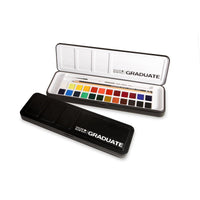 Lyra (Fila) Daler-Rowney Graduate Aquarell Metallkasten mit 24 x 1/2 Näpfchen - Produktansicht bei Farbe und mehr