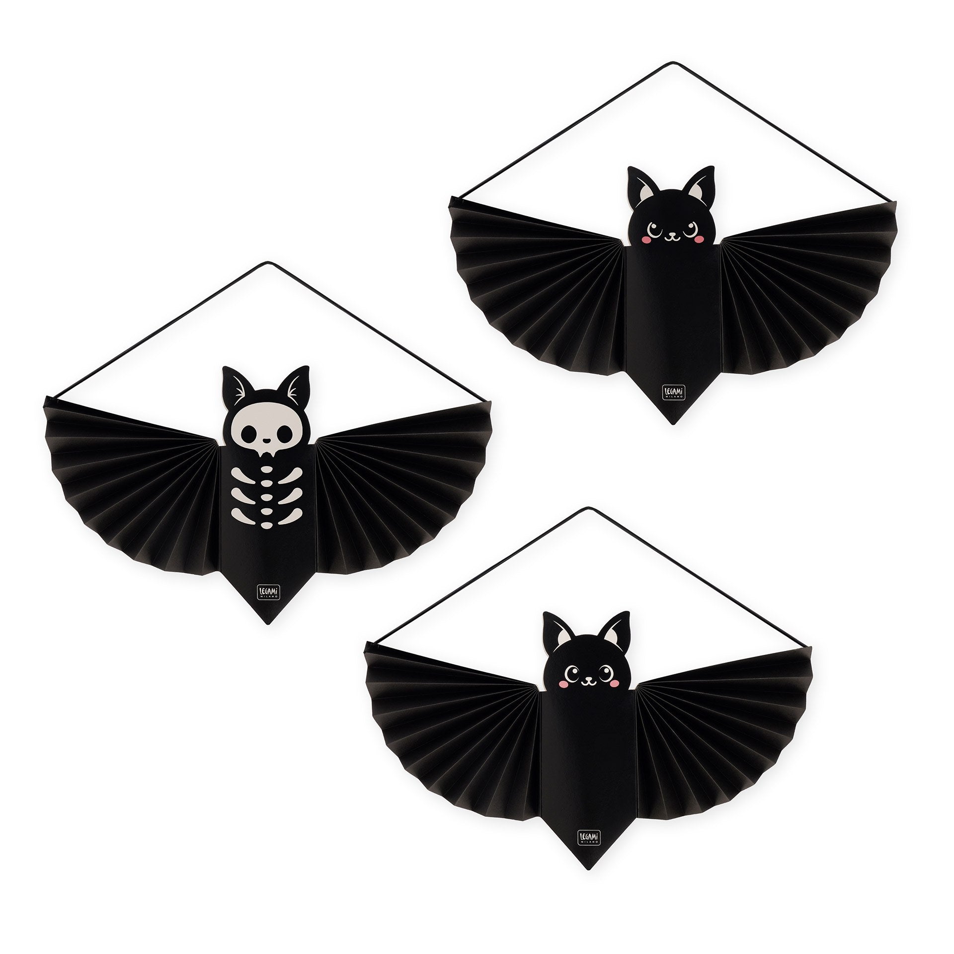 Set mit 3 Hängedekorationen aus Papier - Bat Blitz