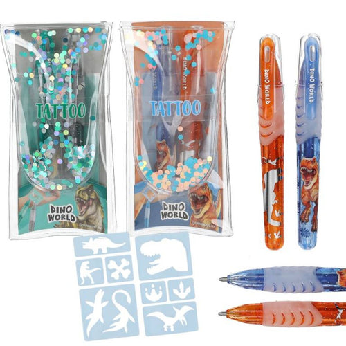 Depesche Dino World Tattoo Glitzer Gelstifte
