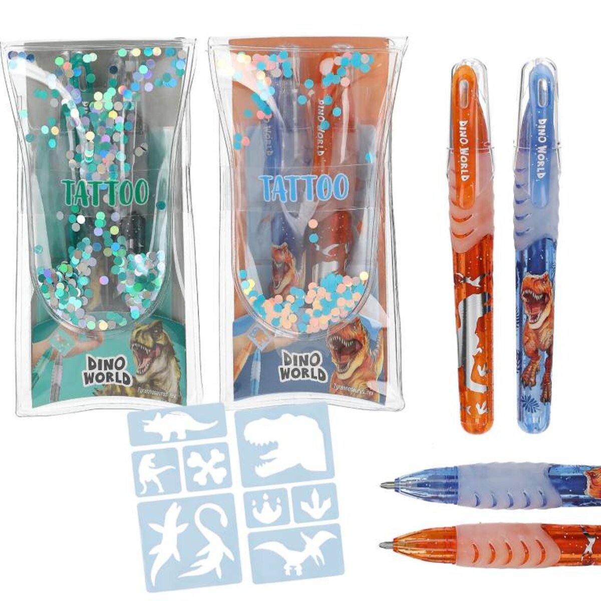 Depesche Dino World Tattoo Glitzer Gelstifte