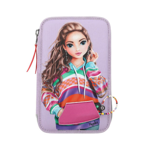 Depesche 12842 TOPModel 3 Fach Federtasche mit appliziertem Smartphone JOY