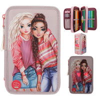 Depesche TOPModel 3-Fach Federtasche „Best Friends“ mit LED – Komplett gefüllt - Produktansicht bei Farbe und mehr