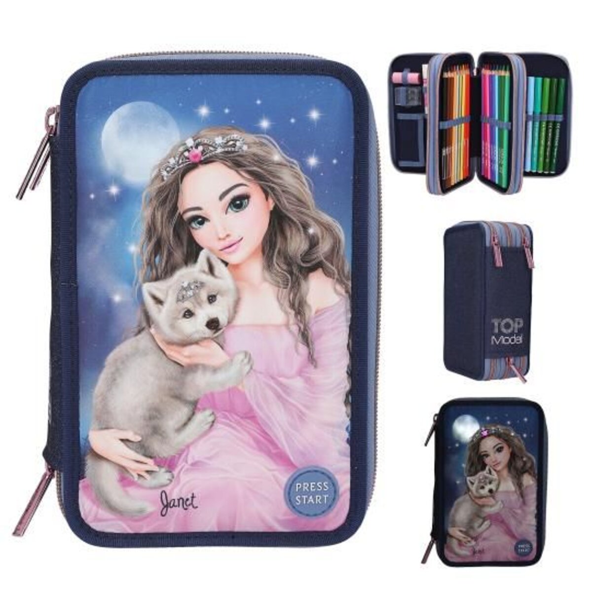 Depesche TOPModel 3 Fach Federtasche LED WOLF