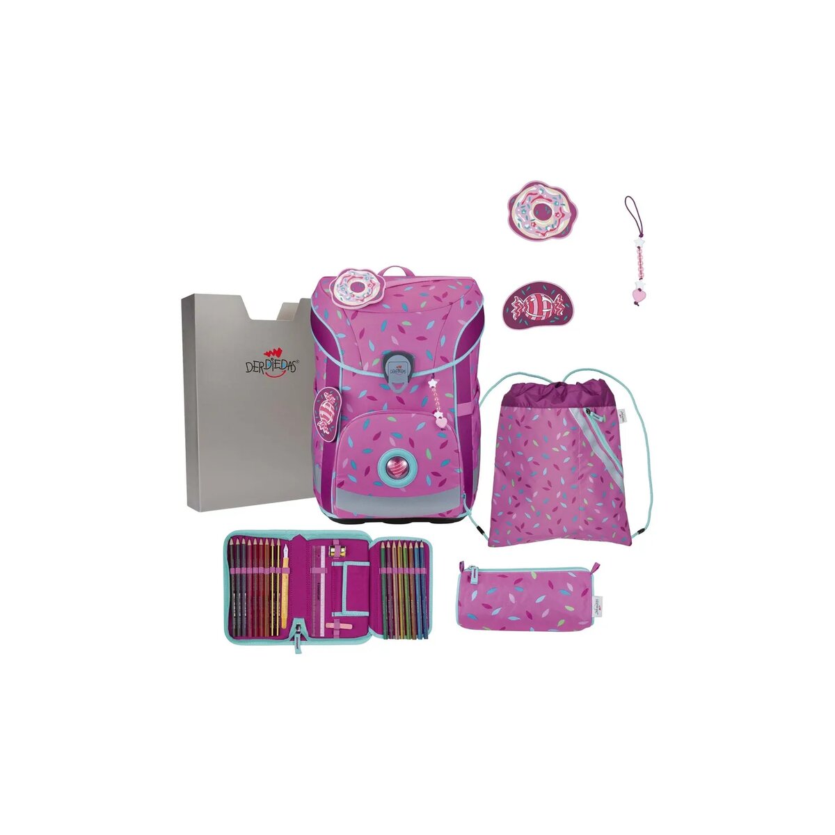 DerDieDas ErgoFlex Easy Schulranzen-Set 5tlg. Sweet Sprinkles 21 Liter