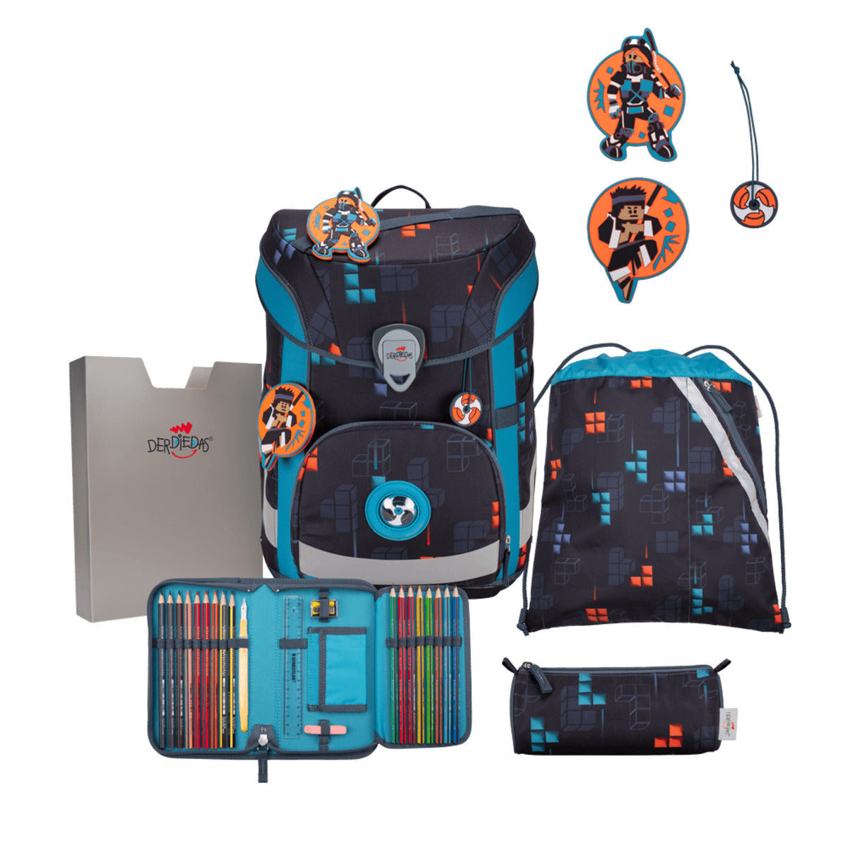 DerDieDas ErgoFlex Easy Schulranzen-Set  5tgl. Ninja Fighter 22,5 Liter