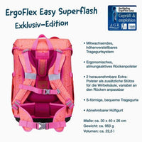 DerDieDas ErgoFlex Easy Superflash Schulranzen-Set 5tlg. Coral Reef 21 Liter