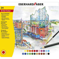 Eberhard Faber Aquarellbuntstifte Metalletui mit Pinsel, 24 Stück - Produktansicht bei Farbe und mehr