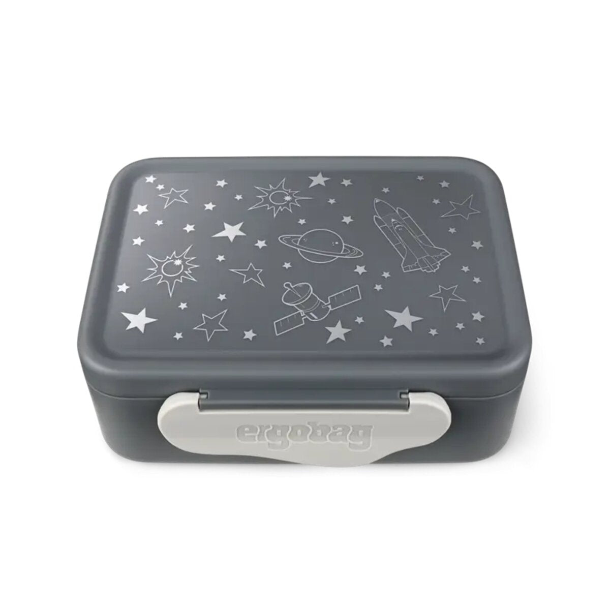 ergobag Brotdose Weltall grau 0,5 x 17 x 12 cm besonders leicht und robust
