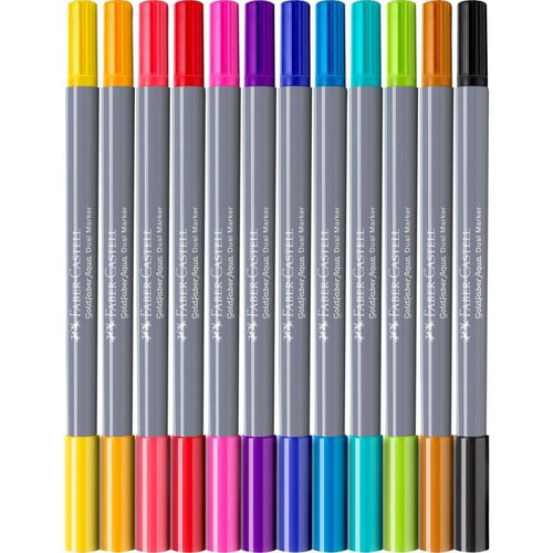 Faber-Castell 164612 12er Etui Goldfaber Aqua Dual Marker mit zwei Spitzen