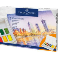 Faber-Castell Aquarellfarben in Näpfchen 12er Etui - Produktansicht bei Farbe und mehr