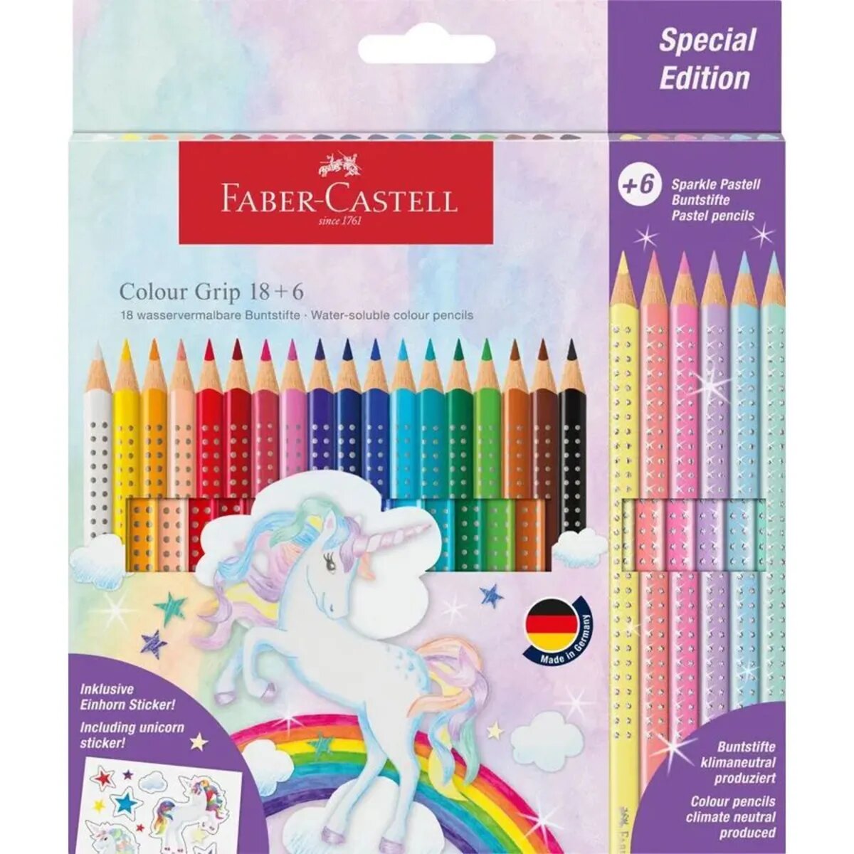 Buntstift Colour Grip Einhorn 18+6