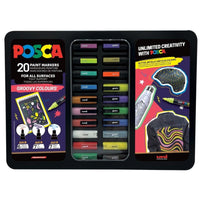 Faber-Castell Marker UNI POSCA Etui Groovy Colours 20x - Produktansicht bei Farbe und mehr