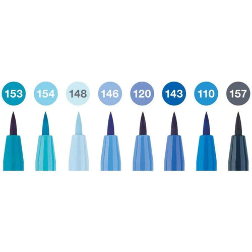 Faber-Castell Pitt Artist Pen Brush Tuschestift, 8er Etui,The Blues
