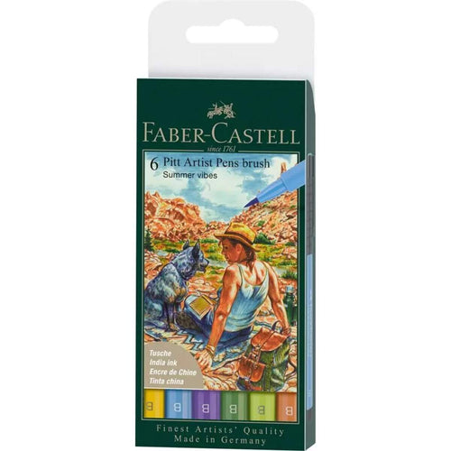 Faber-Castell Tuschestift Pitt Artist Pen B Sommer 6x