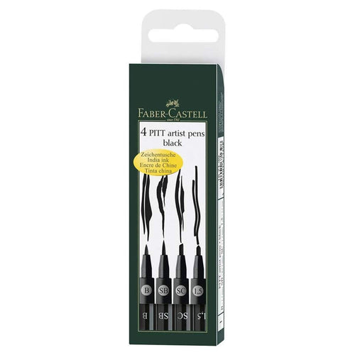 Faber-Castell Tuschestift PITT Artist Pen schwarz 4er Packung