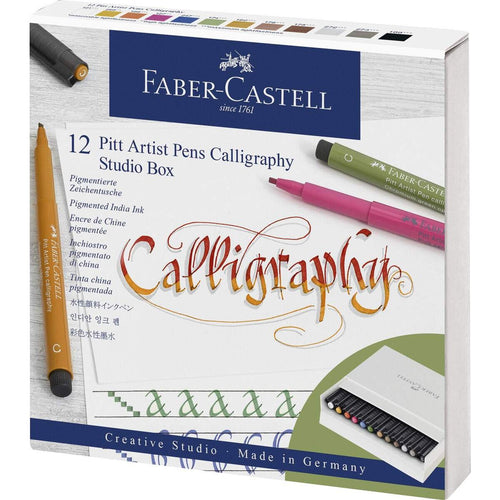 Faber-Castell Tuschestift Pitt Artist Pen C, Calligraphy, 12er Atelierbox