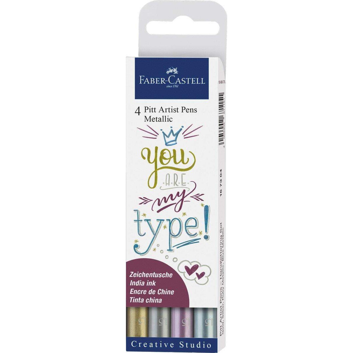 Faber-Castell Tuschestift Pitt Artist Pen Metallic, 4er Etui