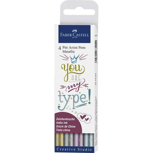 Faber-Castell Tuschestift Pitt Artist Pen Metallic, 4er Etui