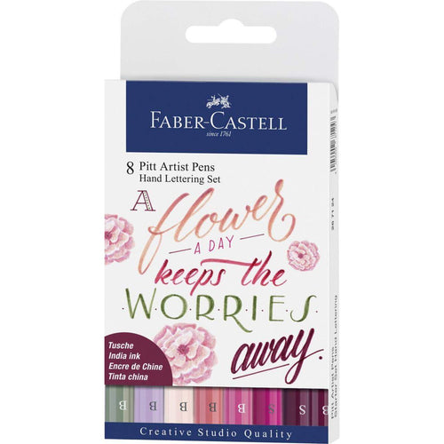 Faber-Castell Tuschestift Pitt Artist Pen Lettering, Rosatöne, 8er Etui