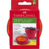 Faber-Castell Wasserbecher Clic&Go, rot - Produktansicht bei Farbe und mehr