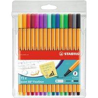 Fineliner - STABILO point 88 - 15er Pack - Standardfarben - Produktansicht bei Farbe und mehr