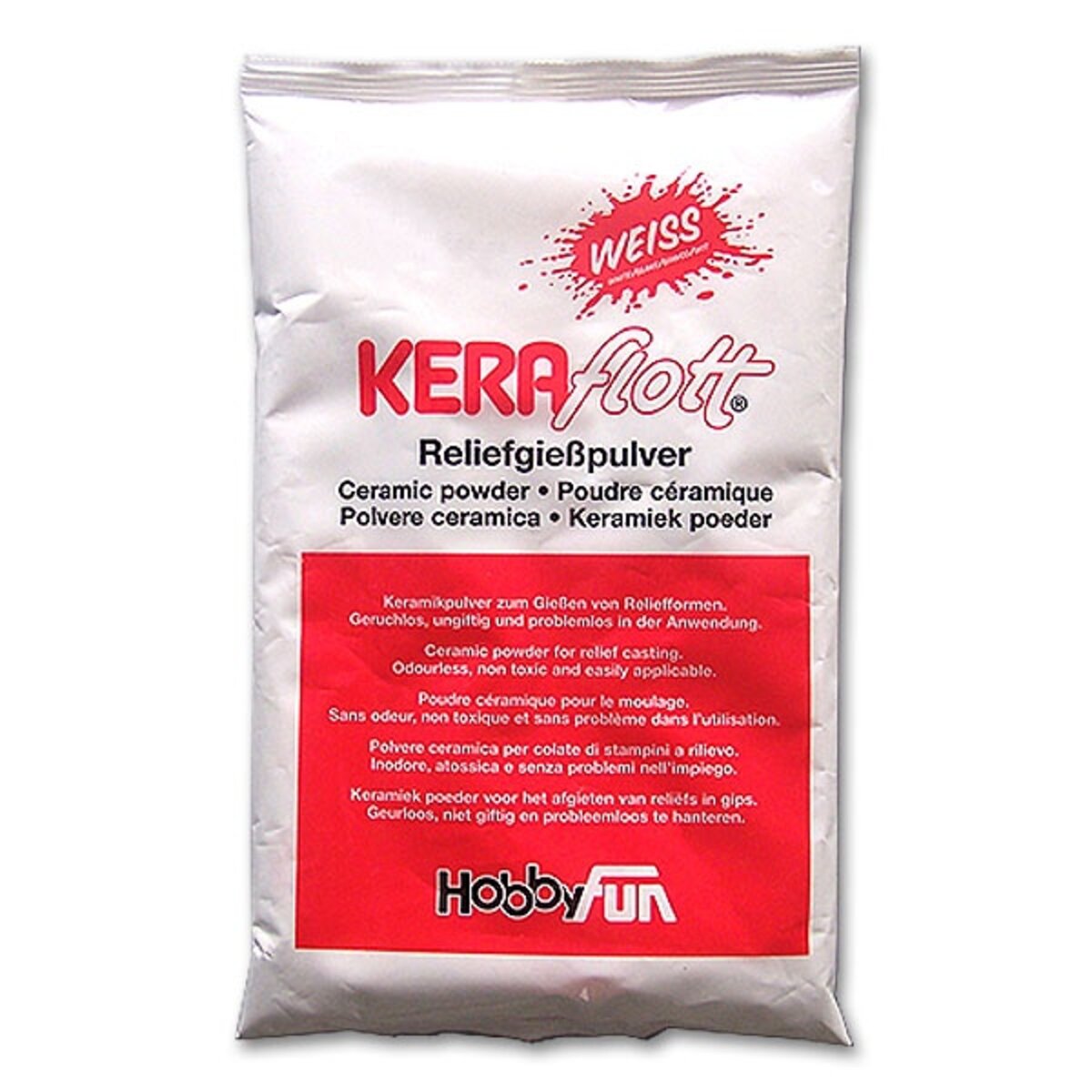 HobbyFun Keraflott Gießmasse weiß gipsbasiert 1000 g