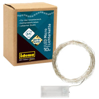 Idena Lichterkette 10 LED warmweiß 6h Timer 1,2m - Produktansicht bei Farbe und mehr