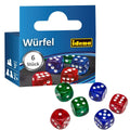 Idena Würfel Kunststoff rot/grün/blau 16mm 6 Stück