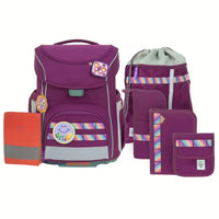 Lässig 7-teiliges Schulranzen-Set Slim Unique Lila 21 Liter 30 x 25 x 41,5 cm - Produktansicht bei Farbe und mehr