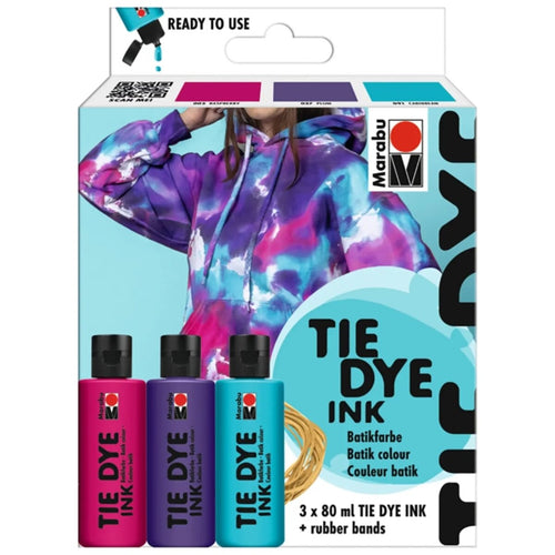 Marabu Batikfarben-Set TIE DYE, 3 x 80 ml, Trendfarben