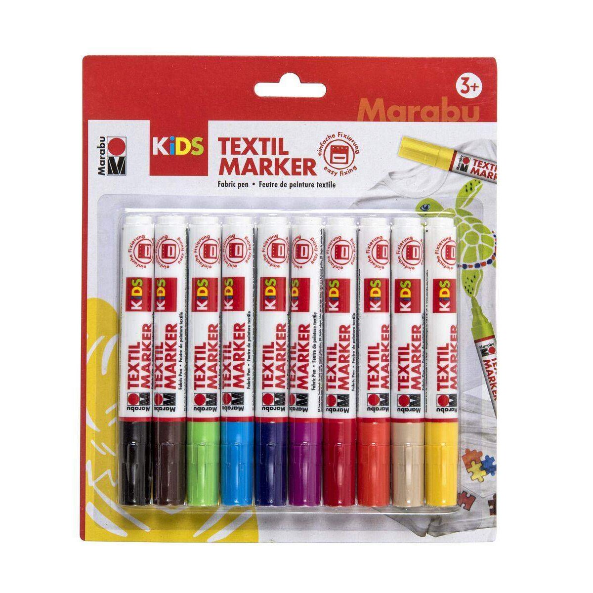 Marabu KiDS Textilmarker, 10 StÃ¼ck