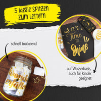 ONLINE Gold Lettering Set mit Acryl Marker, Fineliner und Brushpen, 5 Stifte - Ansicht 3