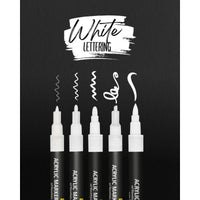 ONLINE White Lettering Set mit Acryl Marker, Fineliner und Brushpen, 5 Stifte - Produktansicht bei Farbe und mehr